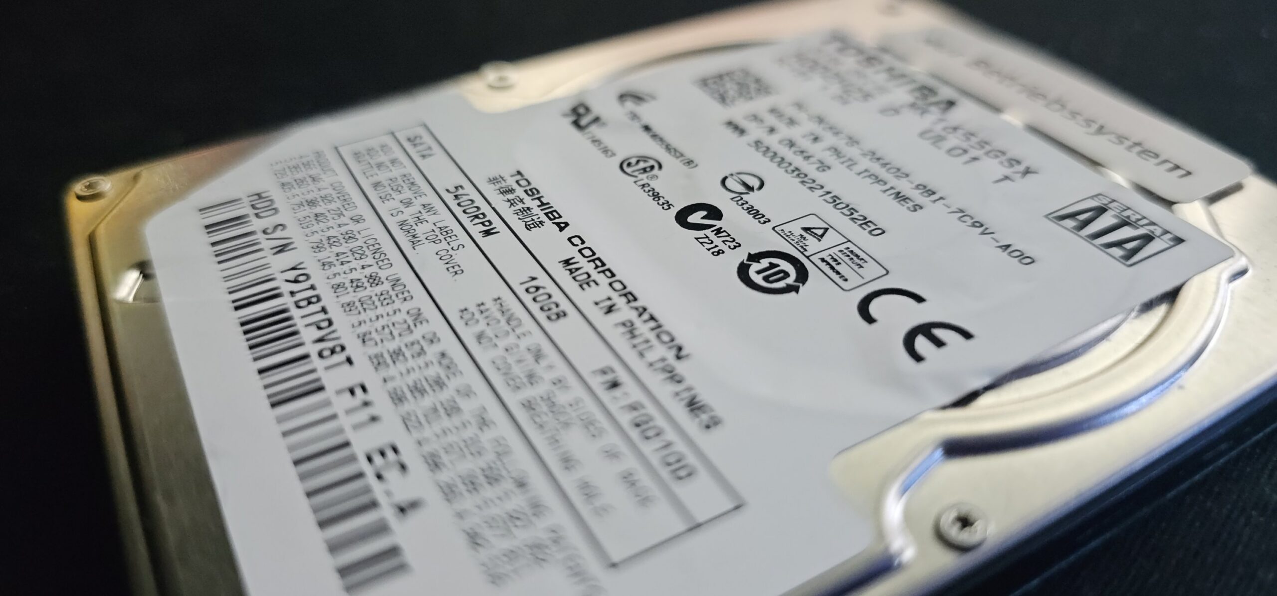 Toshiba HDD2H25 MK1655GSX 160 GB defekt