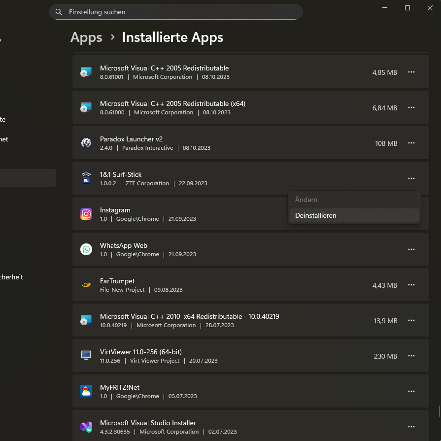 Bloatware-Entfernung